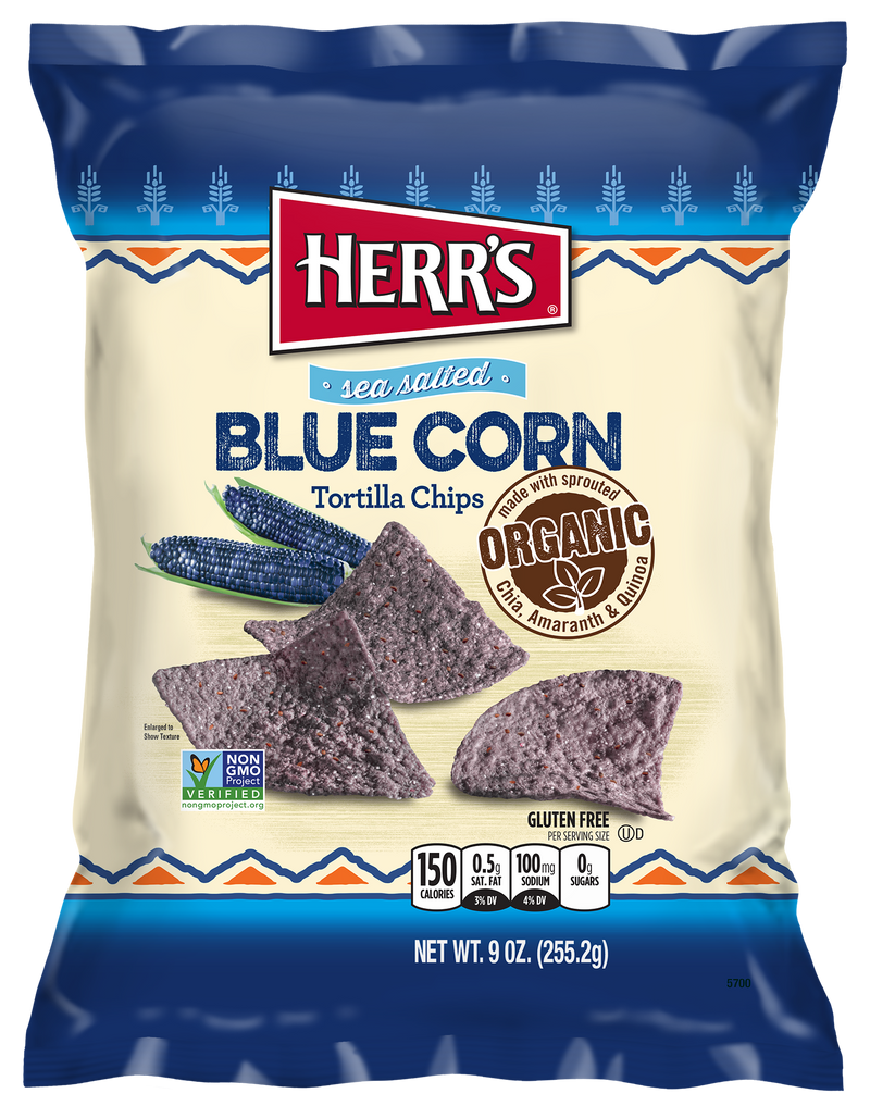 Herrs Blue Corn Tortilla Chips 255g